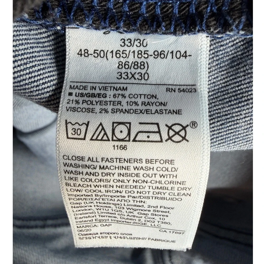 Gap Men's Straight Soft Wear Jeans size 33x30 Blue